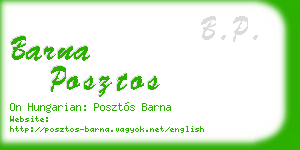 barna posztos business card